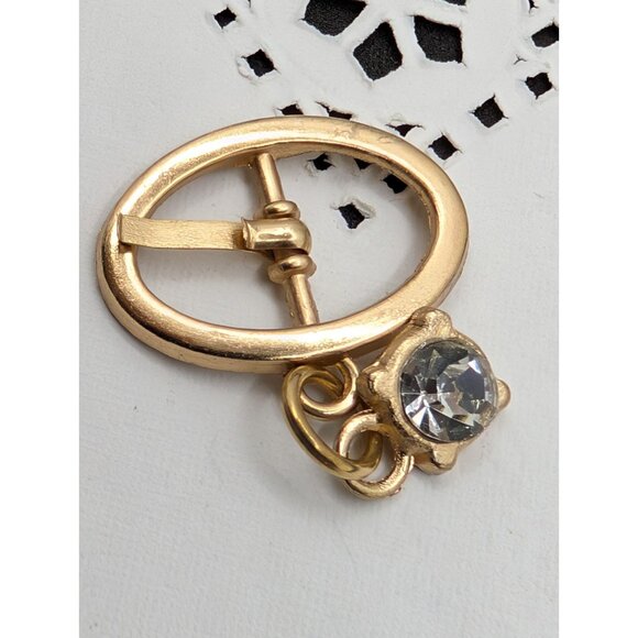 Miniature charm buckle for shoe lace with faux stone 1.5" - Picture 2 of 11